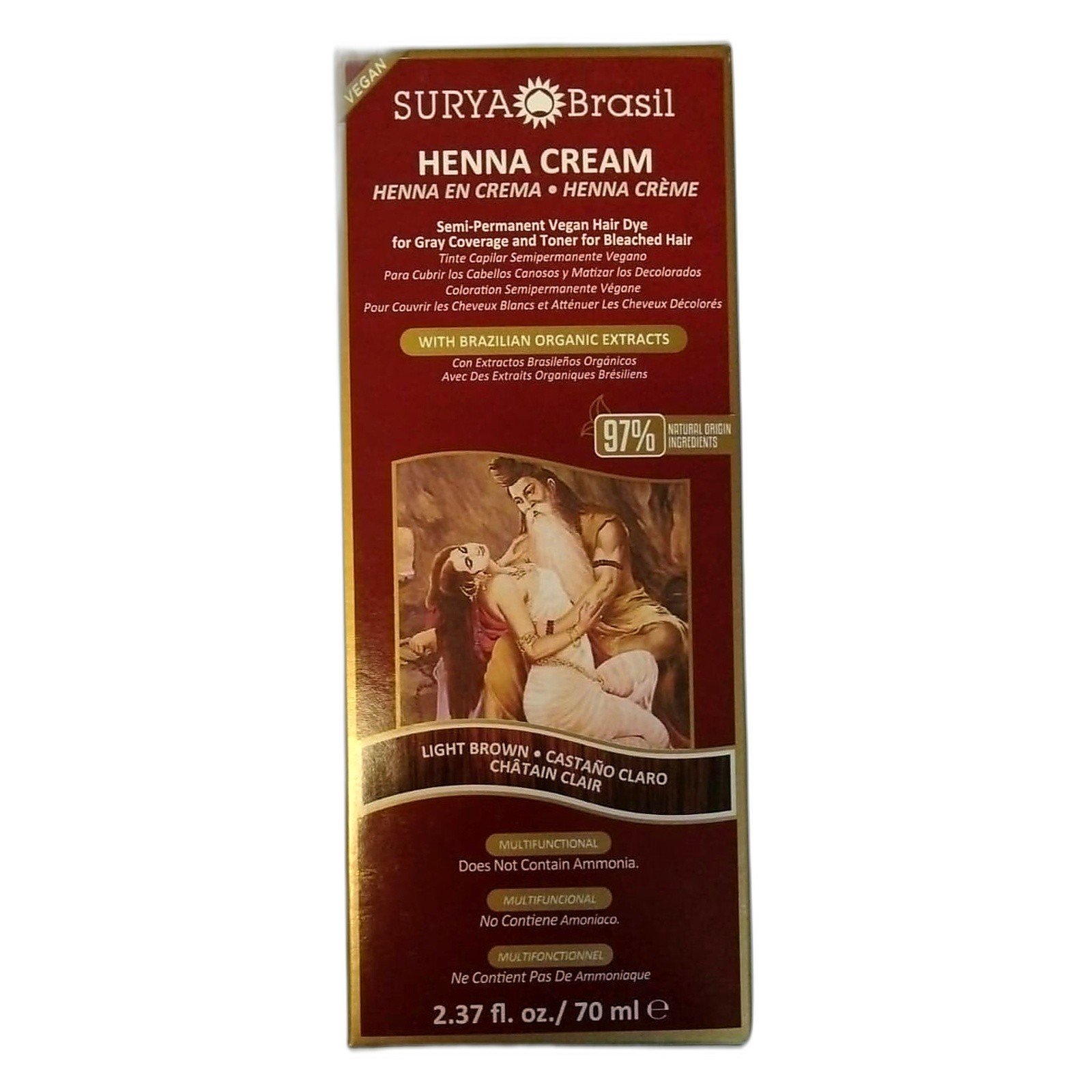 Surya Brasil Henna Cream, Light Brown - front of box