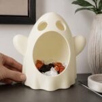 Halloween Ghost Storage Bowl 3D Printed Candy Holder Desktop Organizer Seasonal Table Decor