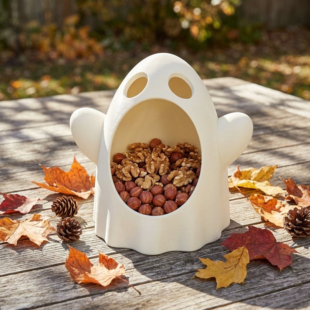 Halloween Ghost Storage Bowl 3D Printed Candy Holder Desktop Organizer Seasonal Table Decor