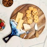 Round Acacia Wood Cutting Board, Natural Solid Wood Cutting Board, Thickened Non-slip Wooden Serving Board, Kitchen Preparation Board For Food, Fruit, Bread, And Home Cooking.