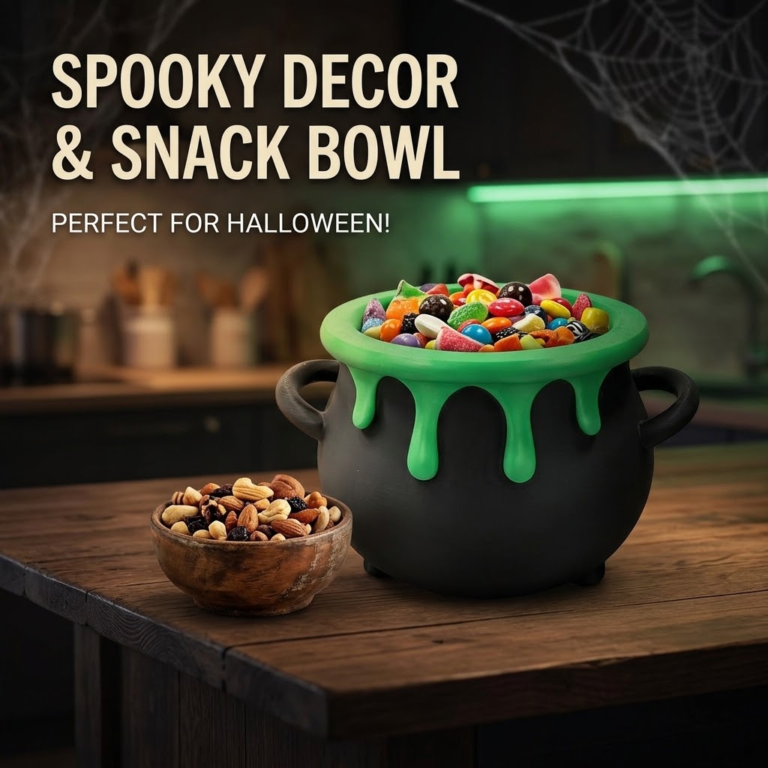 Halloween Witch Cauldron Storage Bowl Candy Holder Party Table Decor - view 2